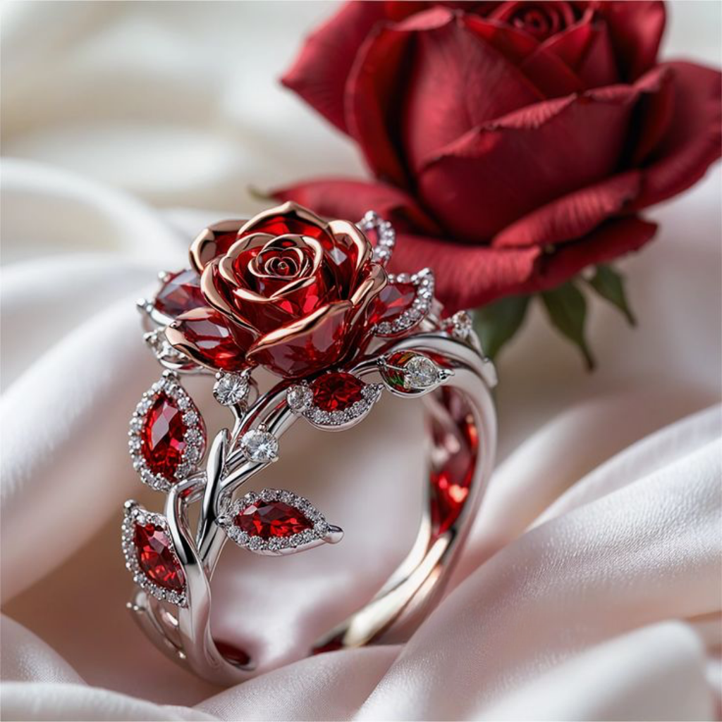 Crimson Rose Passion Ring