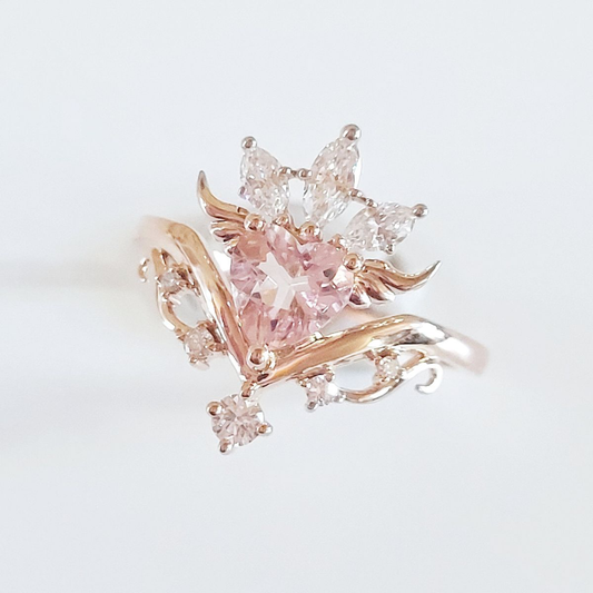 Angel Wings Heart Ring