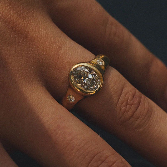Oval Solitaire Bezel Ring