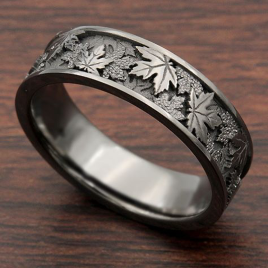 Autumn Leaf Engraved Ring
