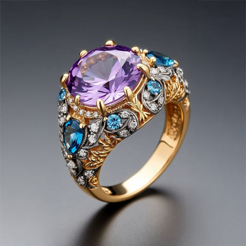 Royal Amethyst Garden Ring