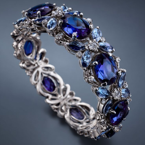 Midnight Sapphire Cluster Ring