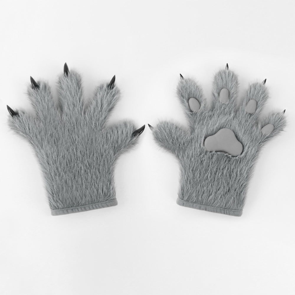 Comstylish Plush Cat Paw Warm Gloves