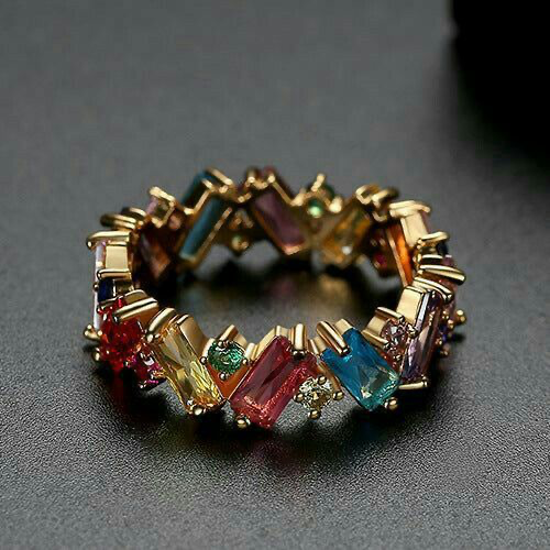 Rainbow Zigzag Eternity Ring