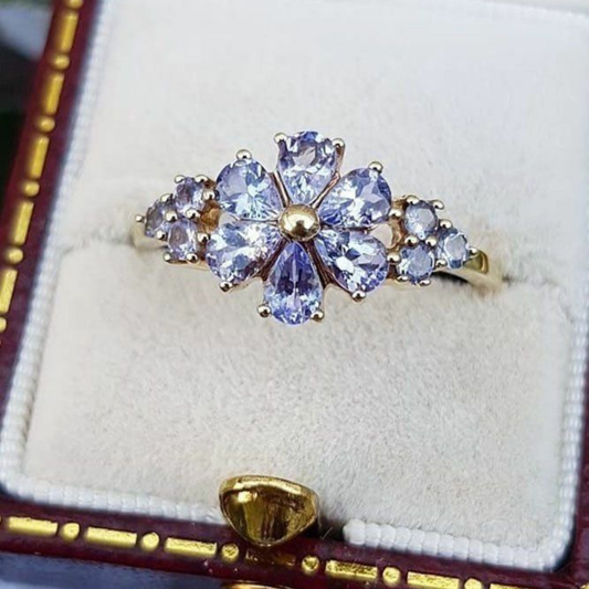 Lavender Blossom Halo Ring