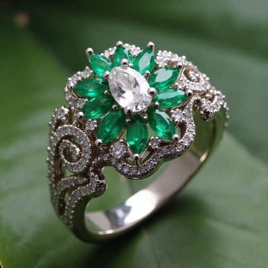 Petal Halo Ring