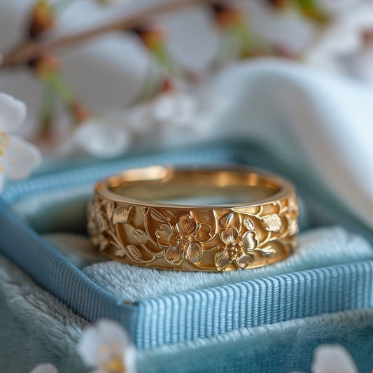 Engraved Garden Floral Ring