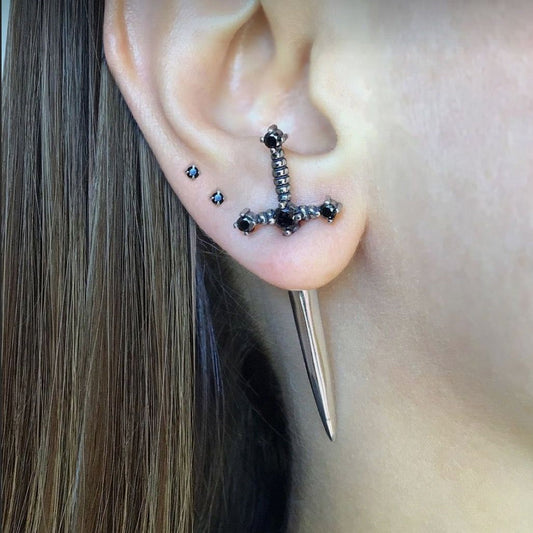 Silver Sword Earrings