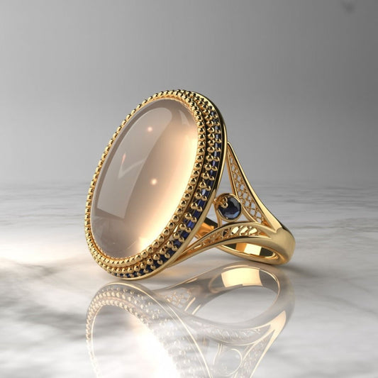 Oval Crystal Statement Ring