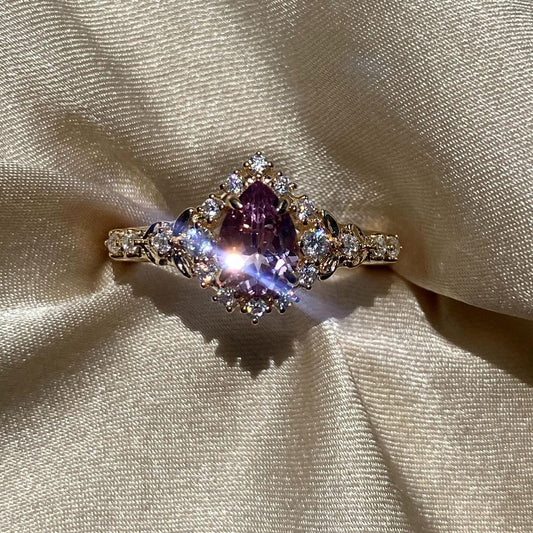 Violet Crystal Oval Bright Ring