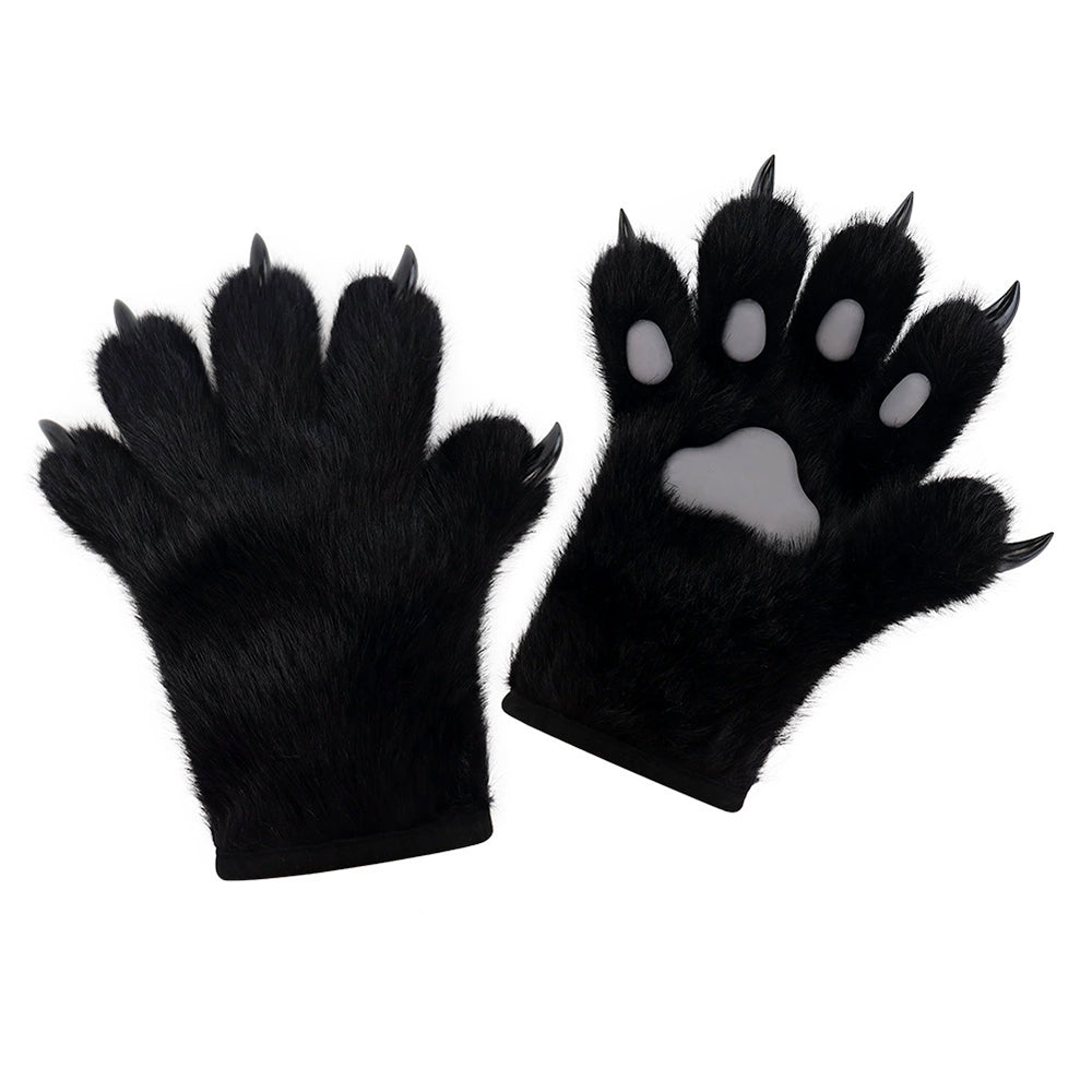 Comstylish Plush Cat Paw Warm Gloves