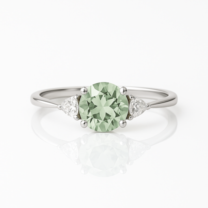 Green Amethyst Sterling Silver Ring
