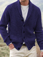 Men's Vintage Solid Color Cozy Sweater Cardigan artswardrobe