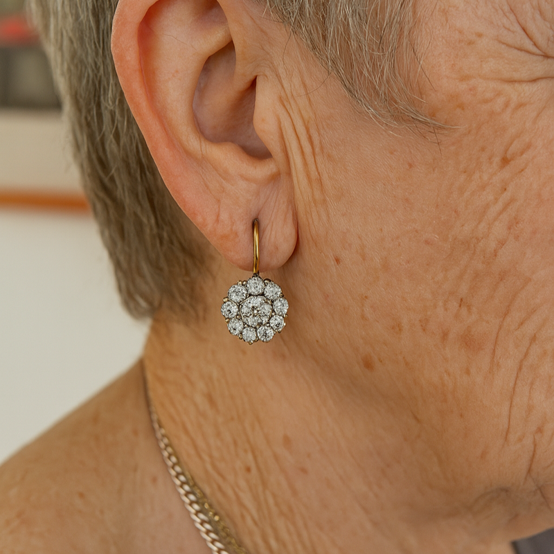 Vintage Edelstein Gold Earrings