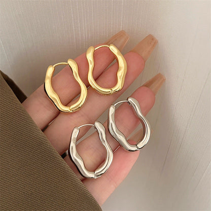 Vintage Irregular Gold And Silver Earrings