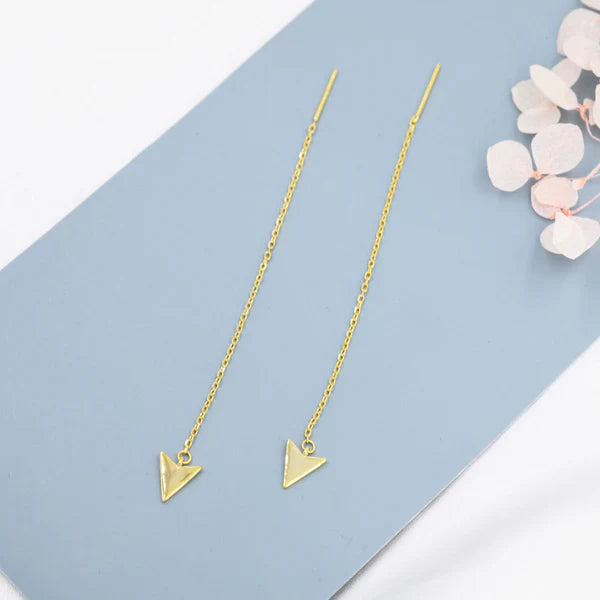 Arrowhead Threader Earrings In Sterling Silver