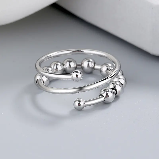 Vintage Open Silver Beads Ring