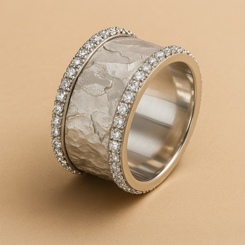 Vintage Silvered Zirconia Ring