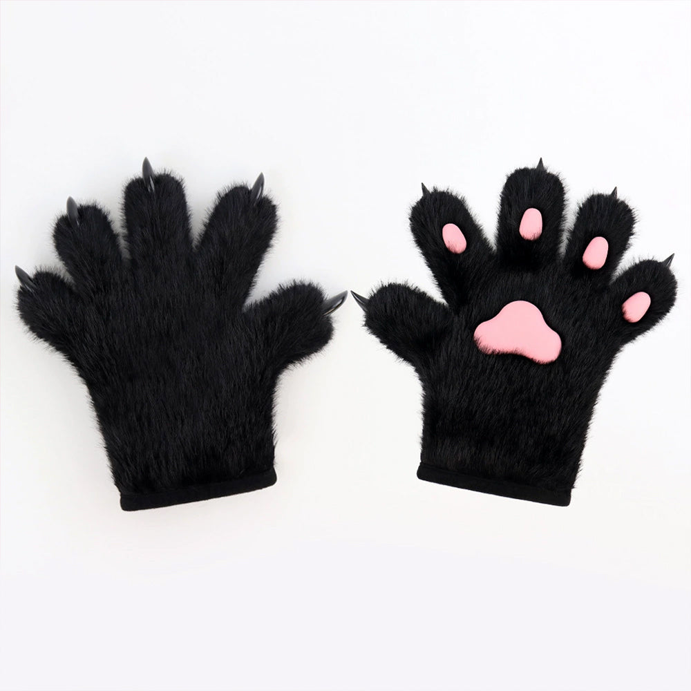 Comstylish Plush Cat Paw Warm Gloves