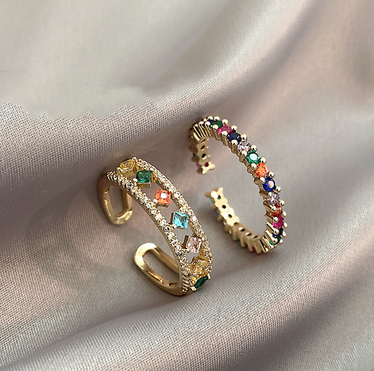 Elegant Multicoloured Zirconium Rings