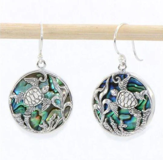 Abalone Turtle Earrings