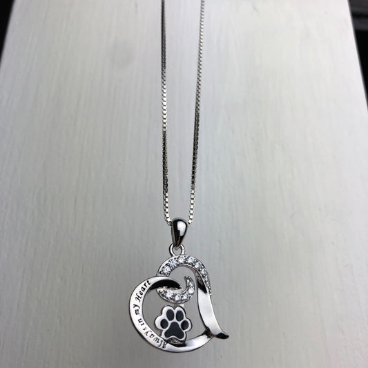Elegant Dog Memorial Necklace ��� Stainless Steel