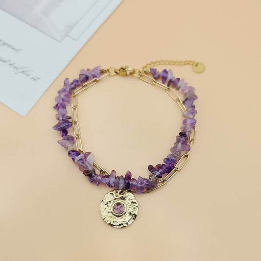 Amethyst Chip Bracelet