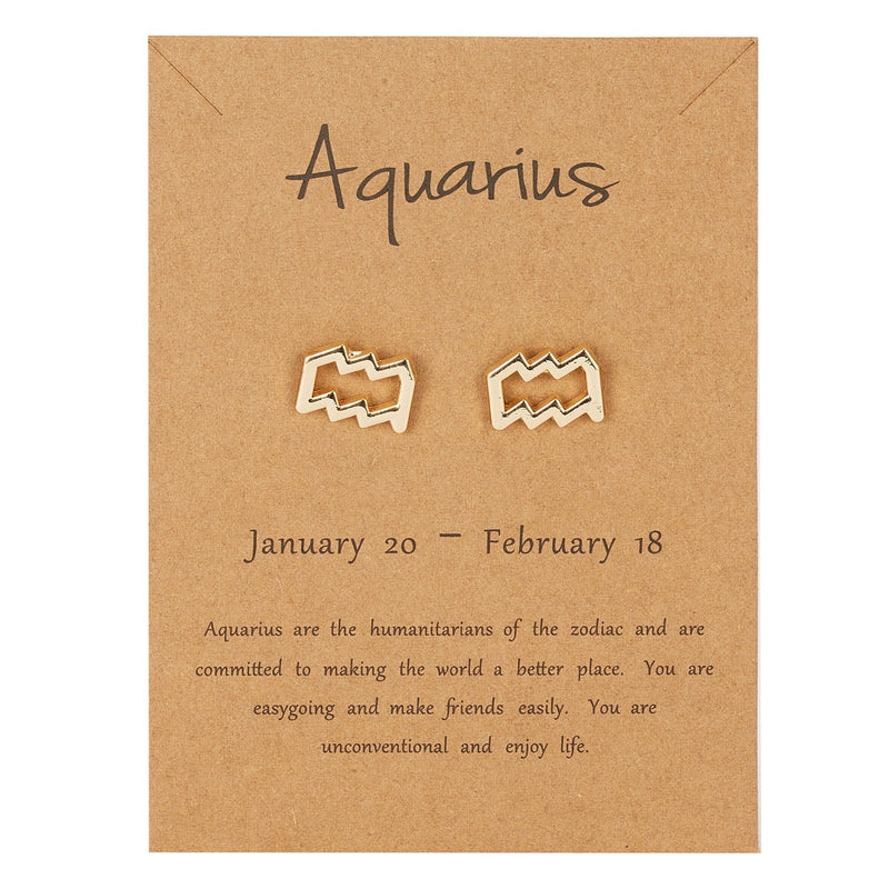 Aquarius Zodiac Earrings