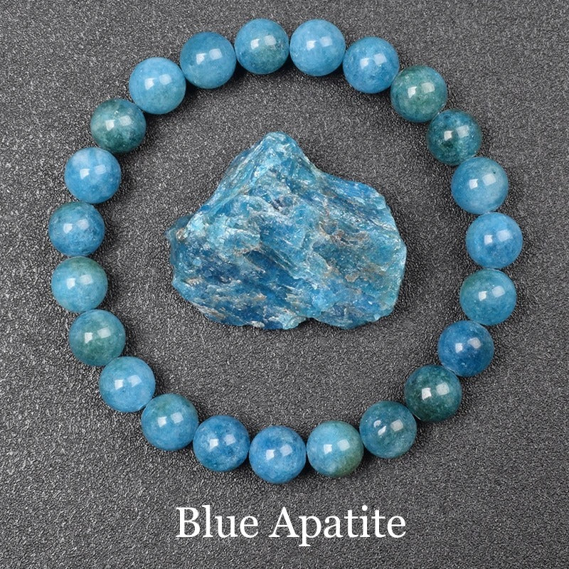 Blue Apatite Bead Bracelet