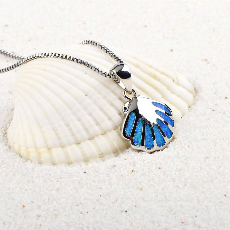 Blue Opal Shell Necklace