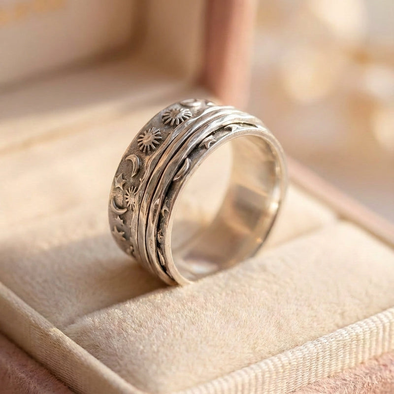 Bohemian Star Moon Ring
