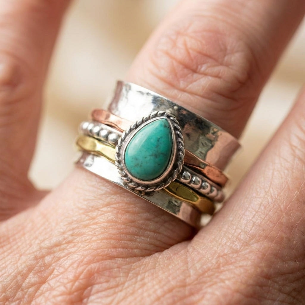 Turquoise Teardrop Ring