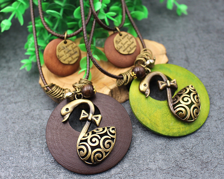 Bohemian Wood Necklace