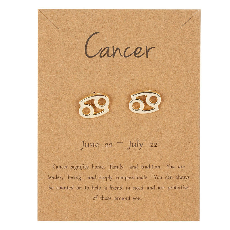 Cancer Zodiac Earrings