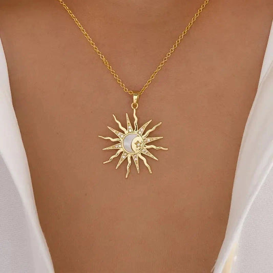 Celestial Sun Moon Necklace