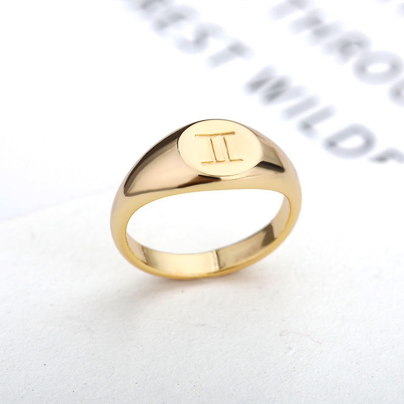 Classic Gemini Signet Ring