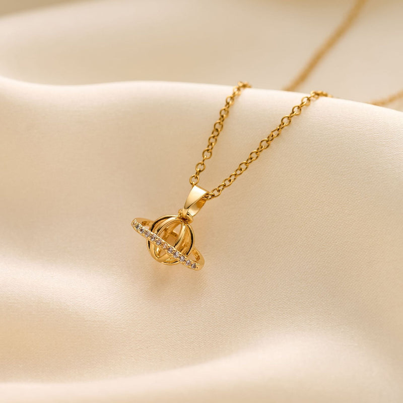 Classic Gold Planet Necklace