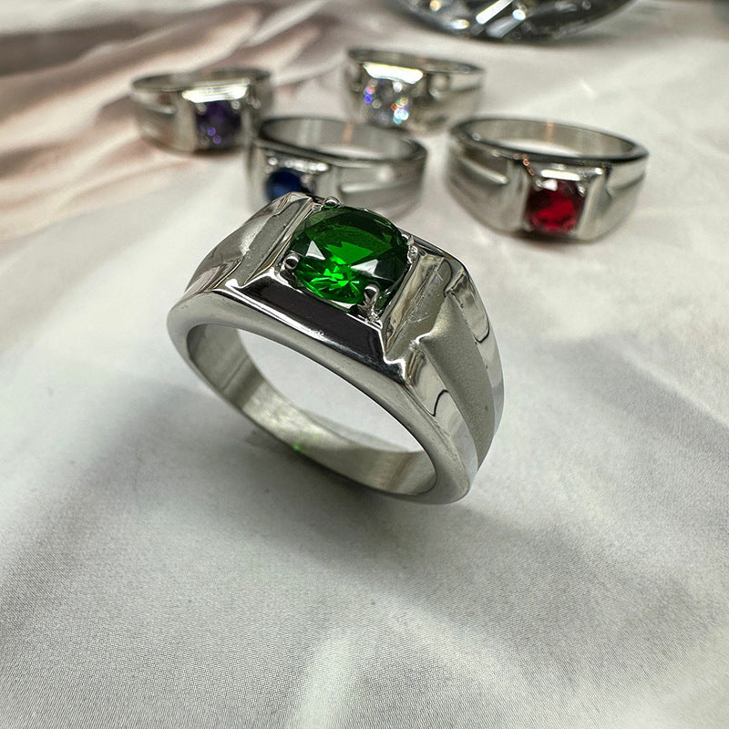 Classic Green Stone Ring