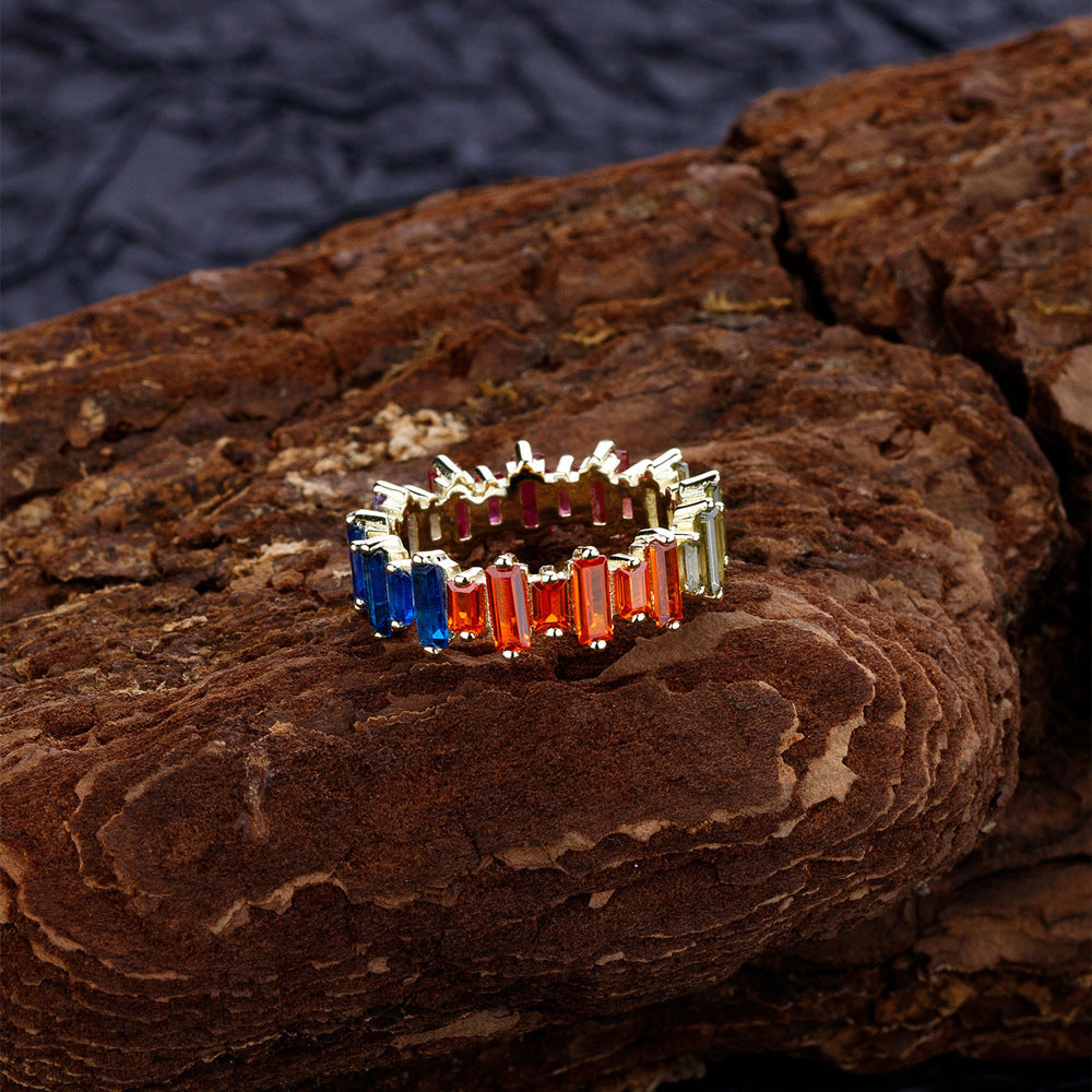 Colorful Baguette Ring