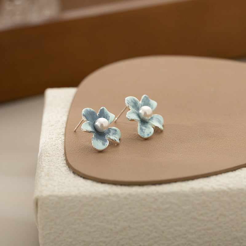 Delicate Pearl Flower Earrings