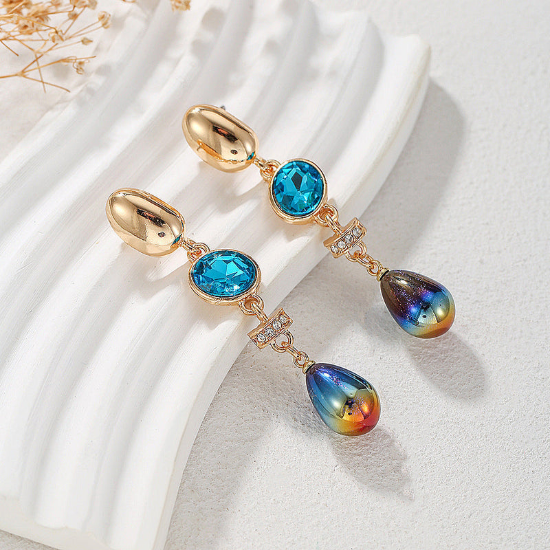 Elegant Blue Crystal Earrings