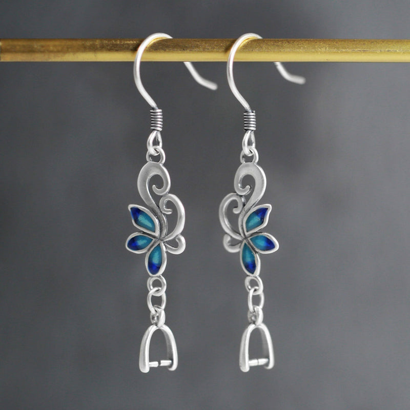 Elegant Blue Flower Earrings