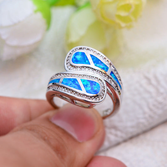 Elegant Blue Opal Ring