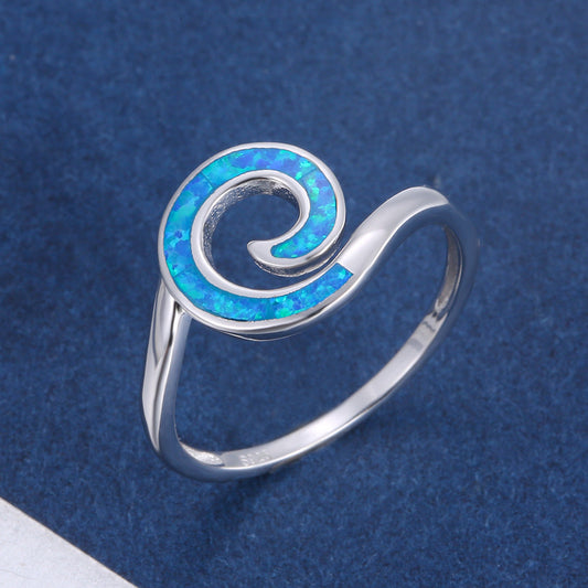 Elegant Blue Opal Ring