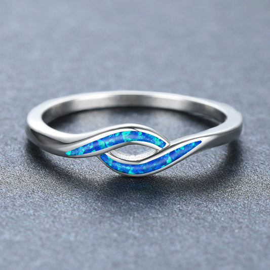 Elegant Blue Opal Ring