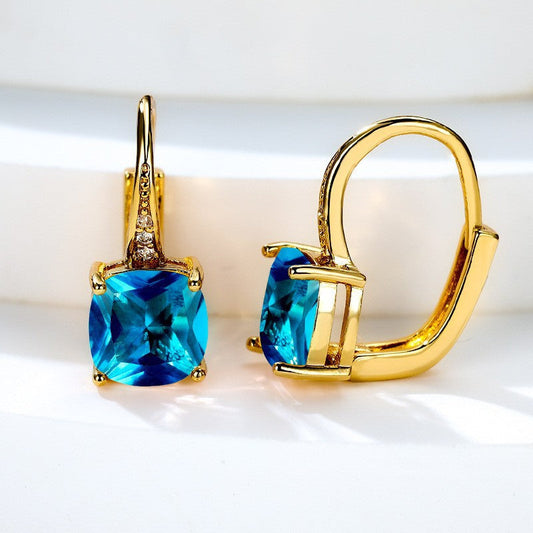 Elegant Blue Topaz Earrings