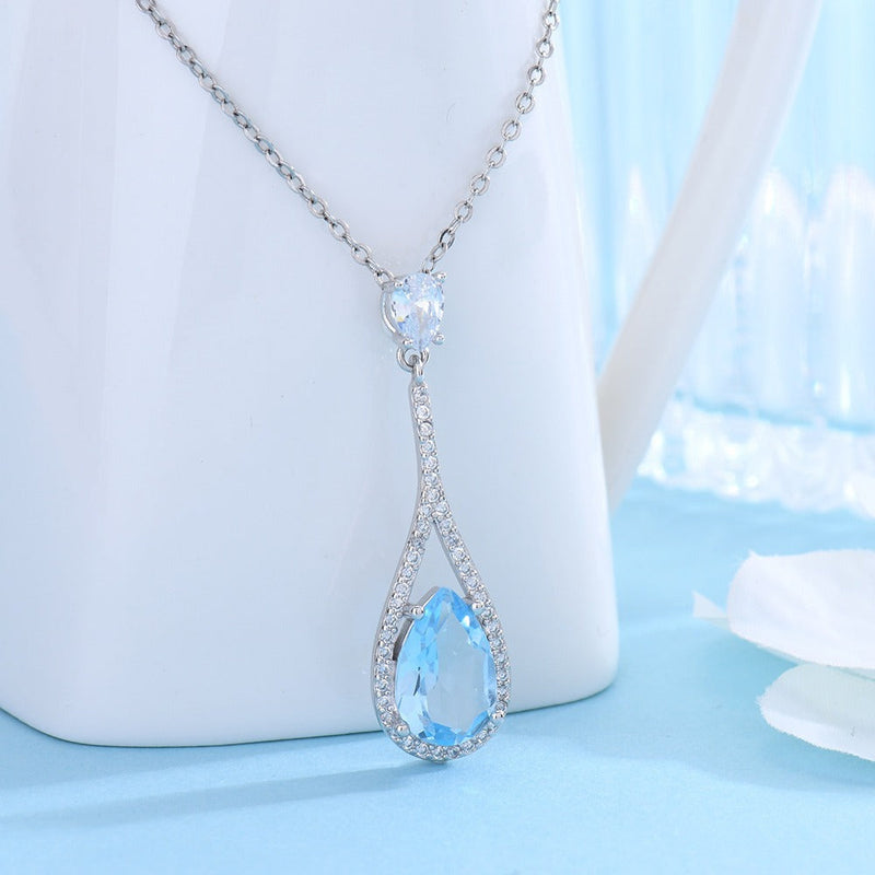 Elegant Blue Topaz Necklace