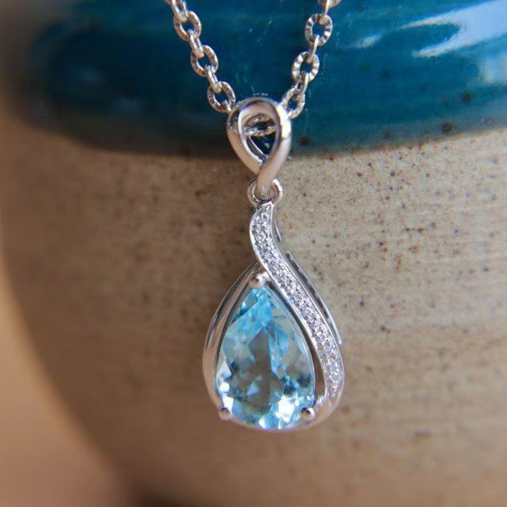 Elegant Blue Topaz Necklace