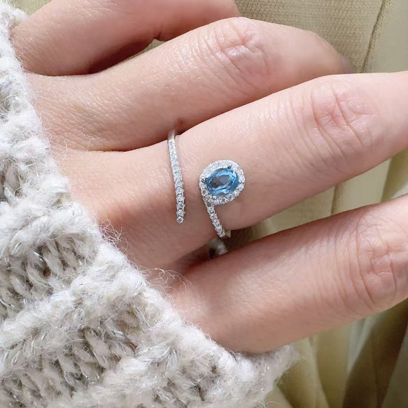 Elegant Blue Topaz Ring
