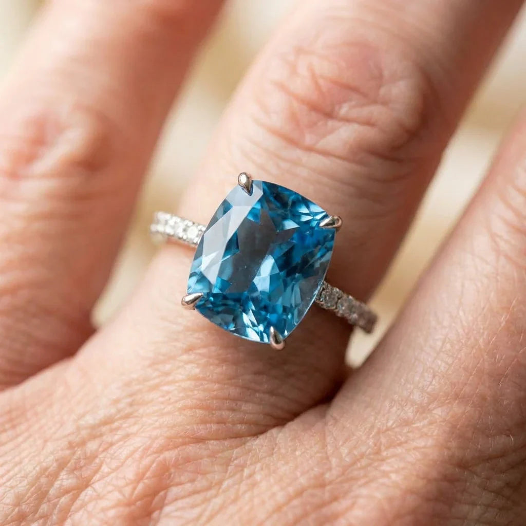 Elegant Blue Topaz Ring